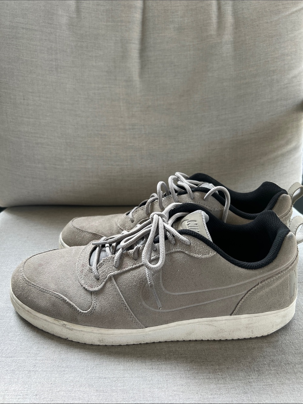 Nike Men's Gray Suede Low-Top Sneakers